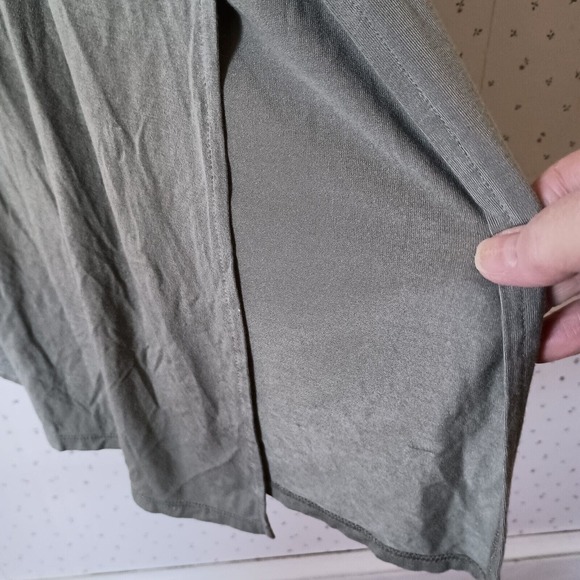 Wynne Layers Cardigan Green 3X Unconstructed Button Front Duster Sage Viscose - Picture 5 of 10